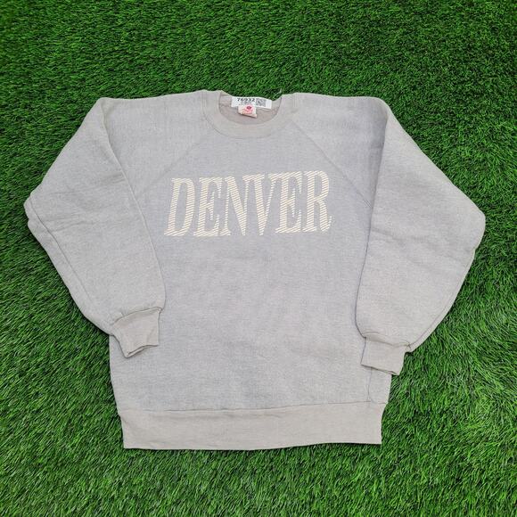 Vintage Sherry Denver Sweatshirt Womens Medium 18x24 Raglan - Picture 1 of 14